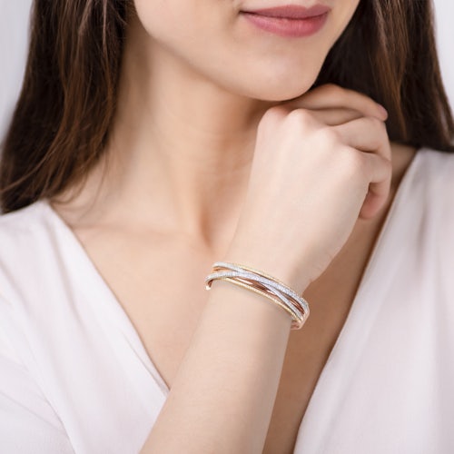 Bransoletka SAVICKI: trzykolorowe złoto, diamenty